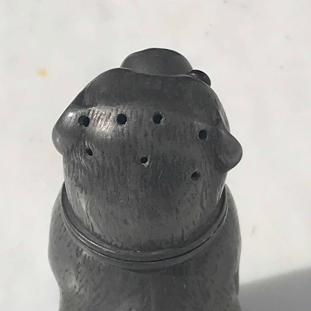 19th Century Novelty Pewter Dog Pepperette - Detail View - 4