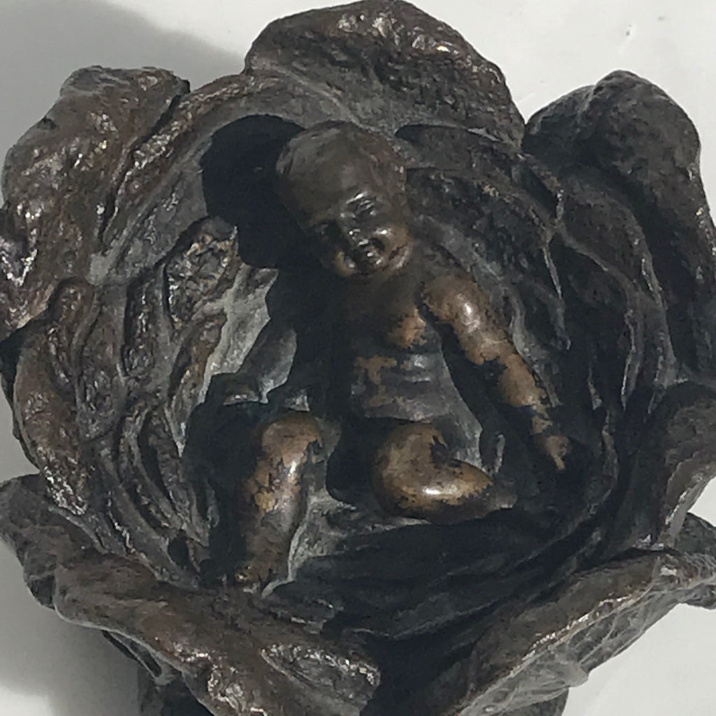 19th Century Bronze Desk Weight "Cabbage Patch Baby" - Main View - 2
