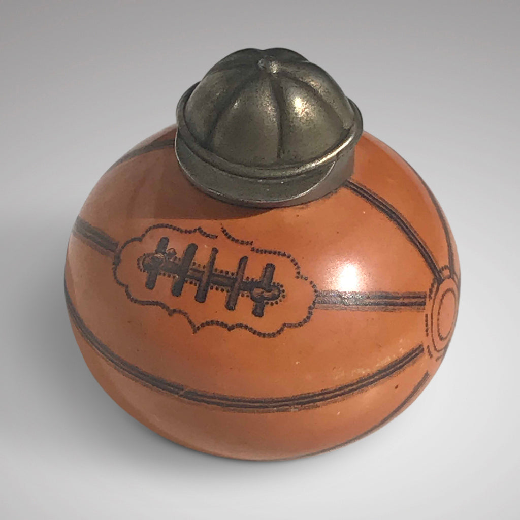 19th Century Stoneware Rugby Ball Inkwell - Main View - 1