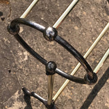 Unusual Edwardian Brass & Polished Steel Towel Rail - Detail View - 2