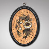 19th Century  Oval Beadwork & Embroidered Picture - Main View - 1