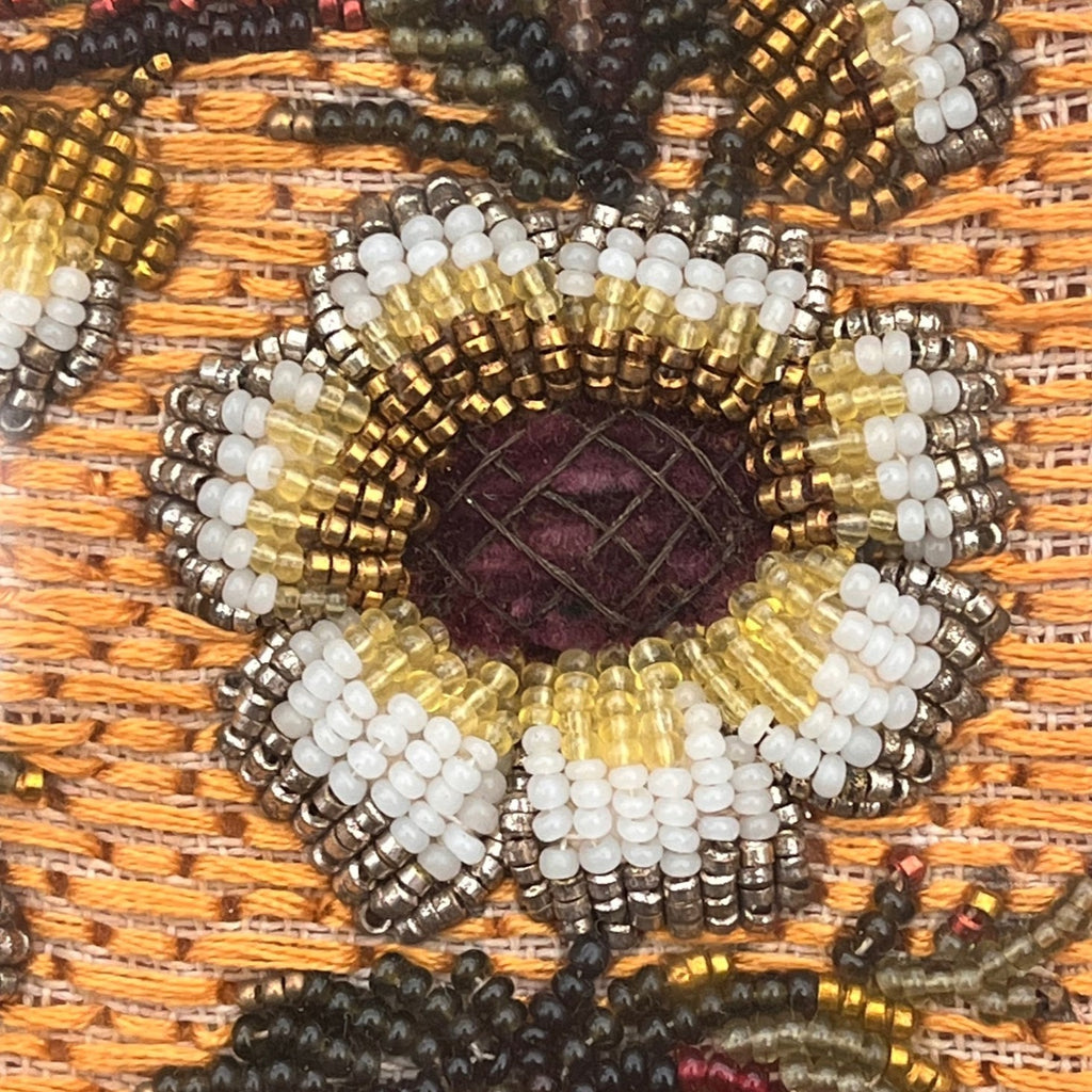 19th Century Oval Beadwork & Embroidered Picture - Detail View - 4