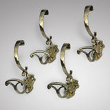 Set of 4 19th Century Brass Hat & Coat Hooks - Main View - 1