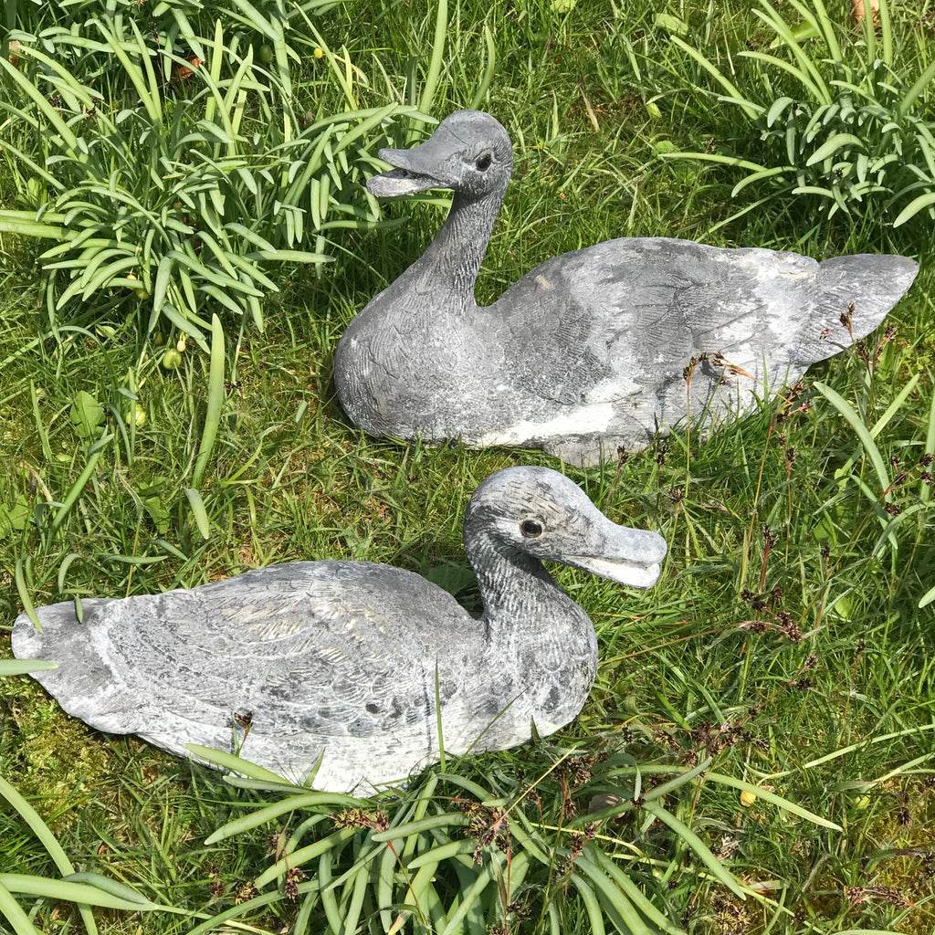 Two Spelter Duck Garden Ornaments - Main View - 1