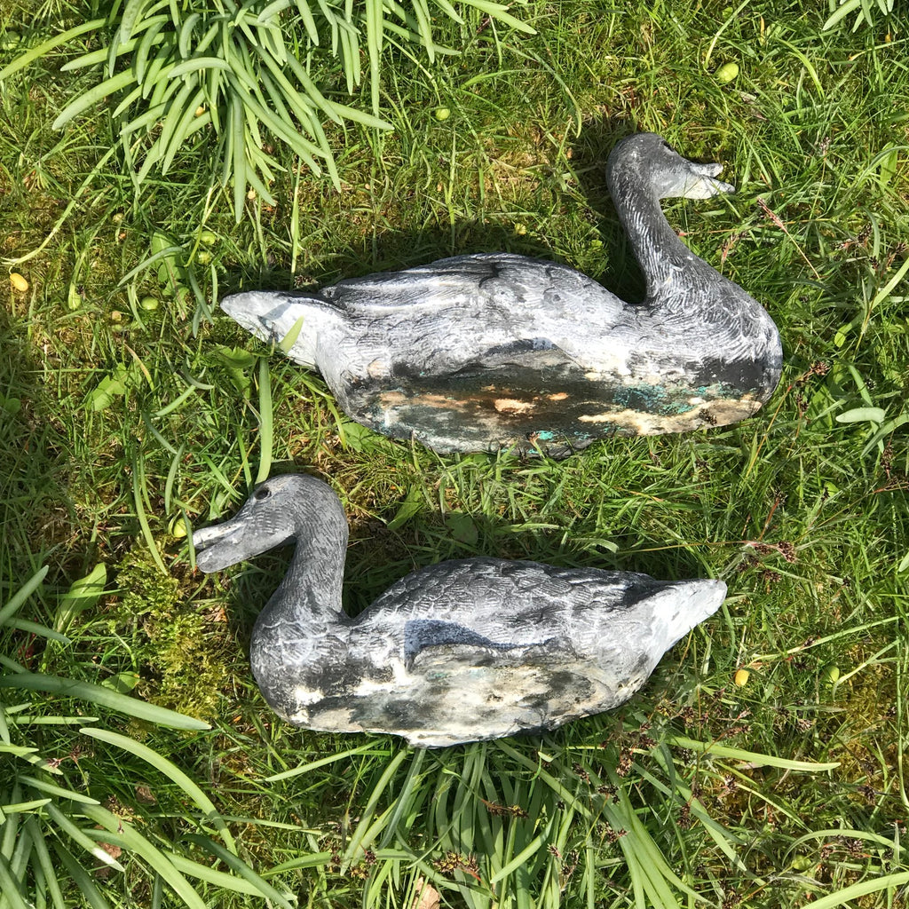 Two Spelter Duck Garden Ornaments - Main View - 2