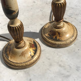 Near Pair Chinoiserie Painted Table Lamps - Detail View - 8