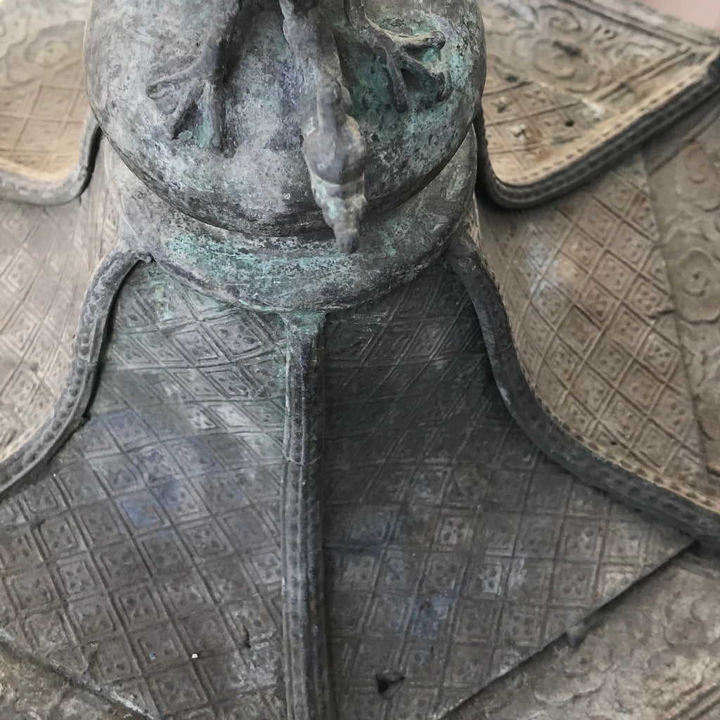 Japanese Bronze Pagoda Shaped Lantern - Top Detail - 3