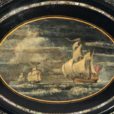 Victorian Papier Mache Tray with Marine Scene - Detail View - 2