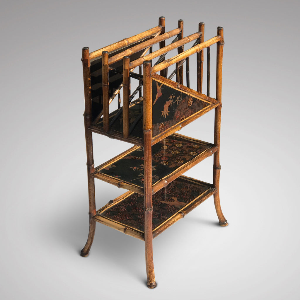 Tiered 19th Century Bamboo & Lacquer Magazine Stand - Main View - 1