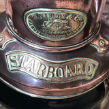 Pair of 19th Century Copper & Brass Ships Lanterns - Detail of Starboard Plaque - 3