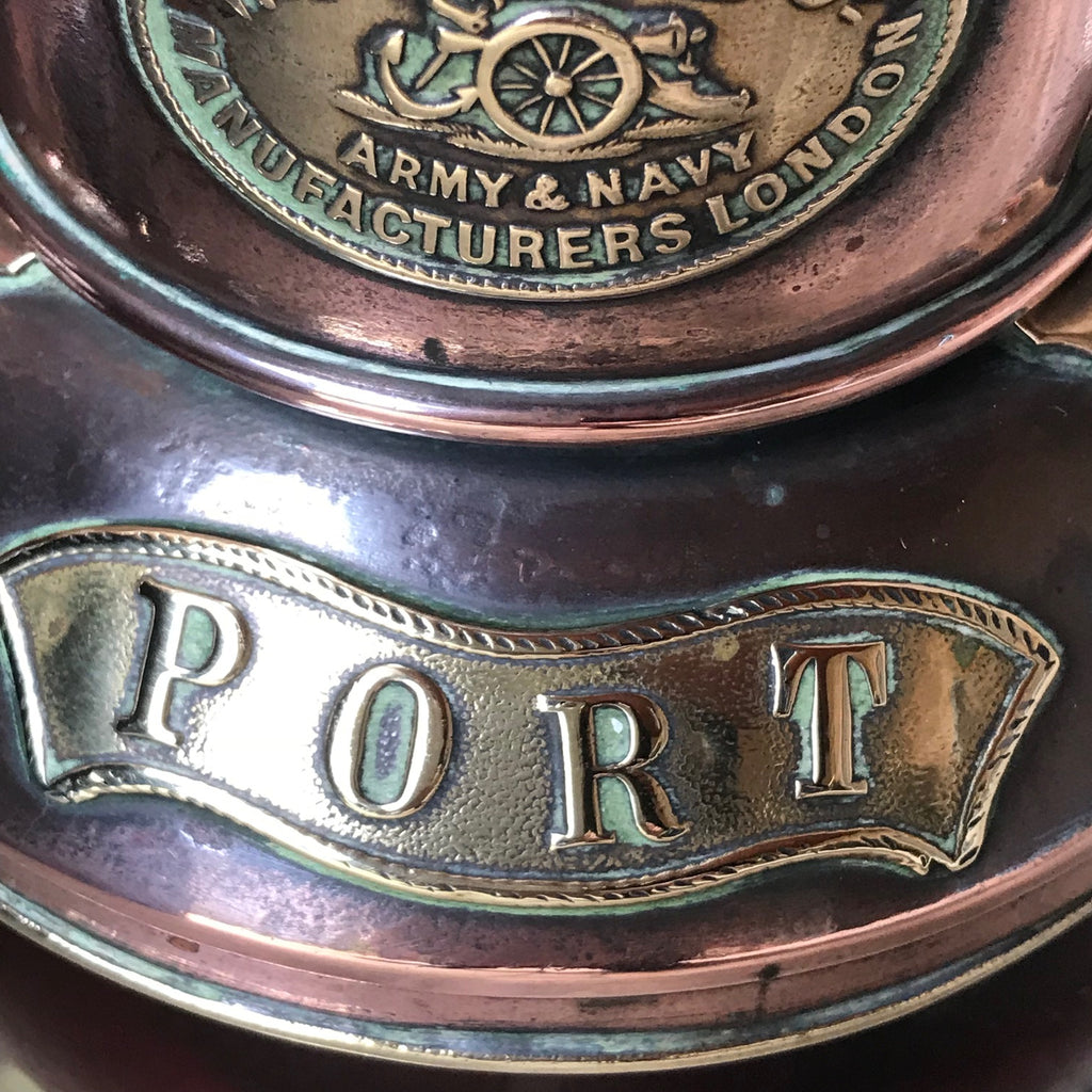 Pair of 19th Century Copper & Brass Ships Lanterns - Detail of Port Plaque - 4