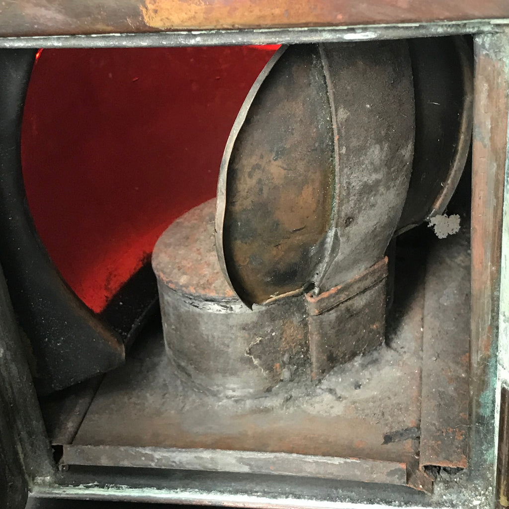 Pair of 19th Century Copper & Brass Ships lanterns - Inside View - 6