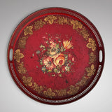 19th Century Red Toleware Tray - Main View - 1