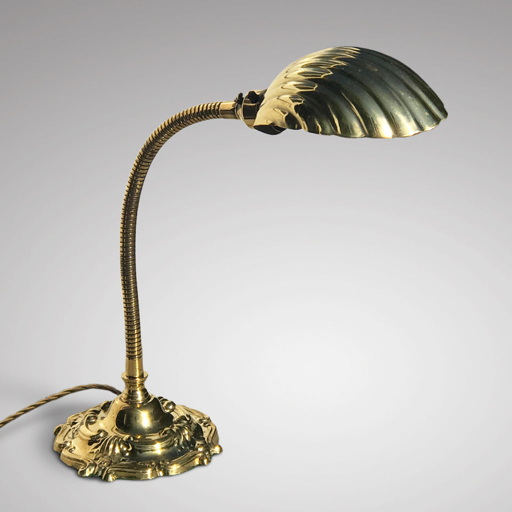 Edwardian Adjustable Brass Desk Lamp - Main View - 1