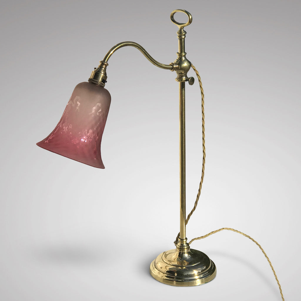 Edwardian Adjustable Brass Desk Lamp - Main View - 1