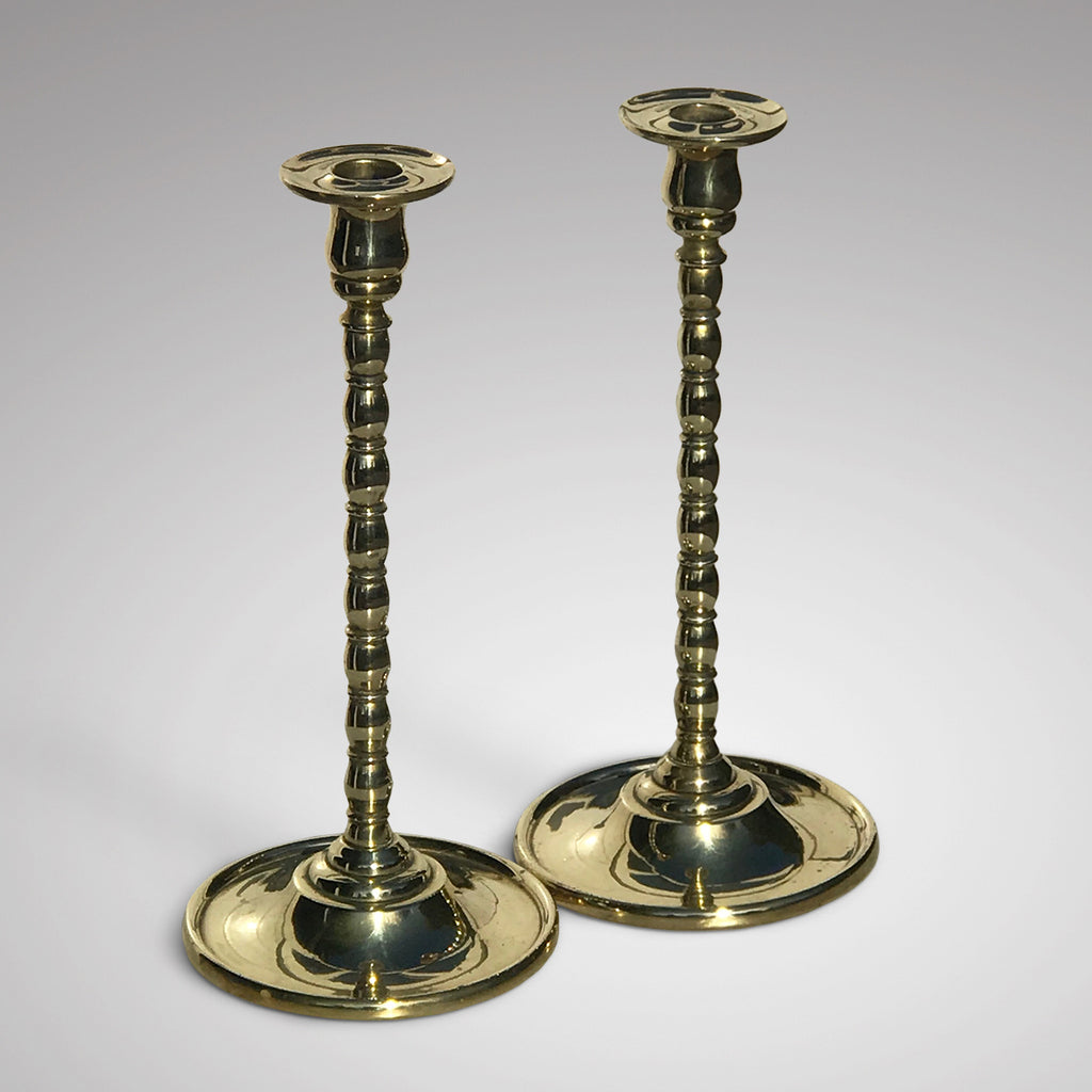 Pair of 19th Century Brass Candlesticks - Main View - 1