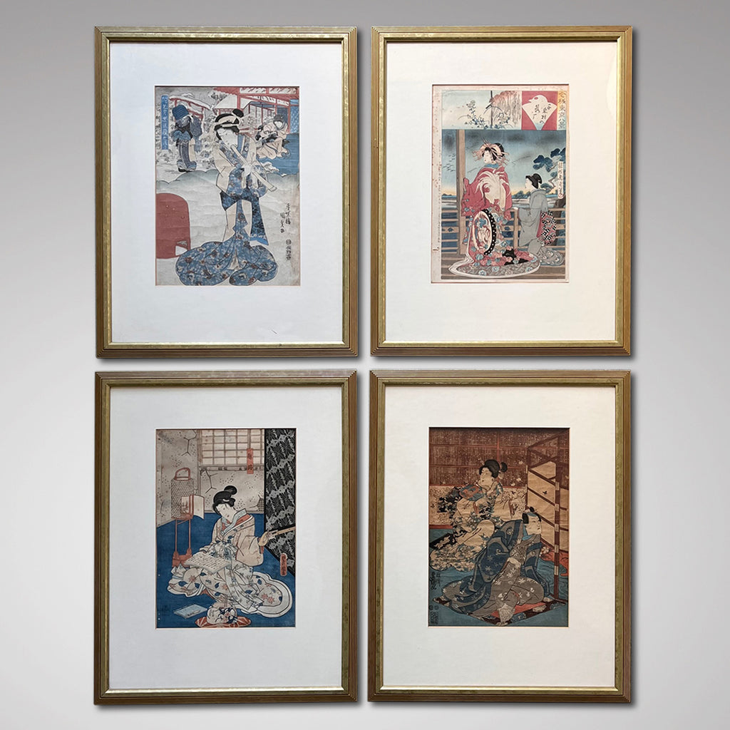 Set of 4 19th Century Japanese Woodlock Prints - Main View - 1