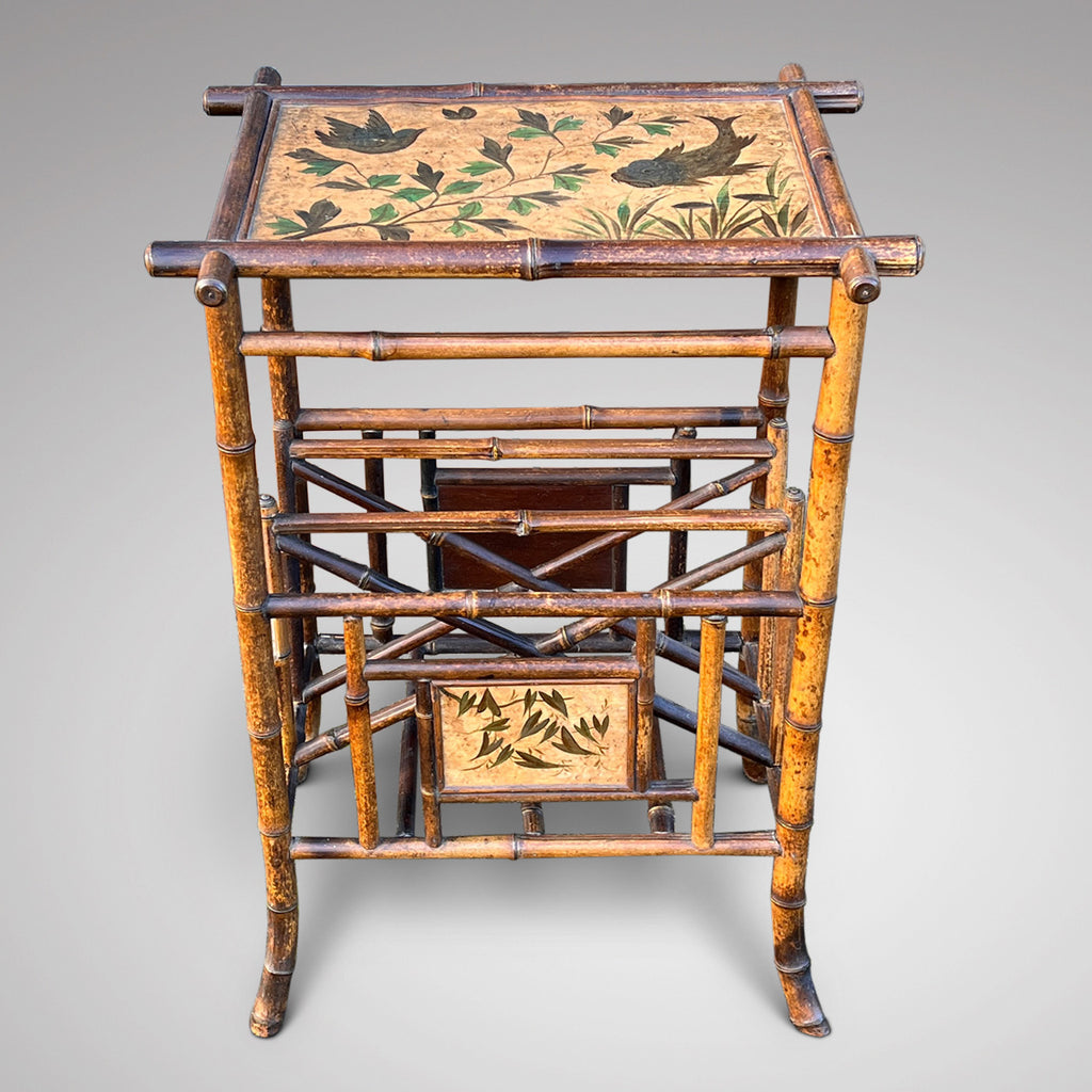 19th Century Bamboo Side Table with Magazine Rack - Main View - 2