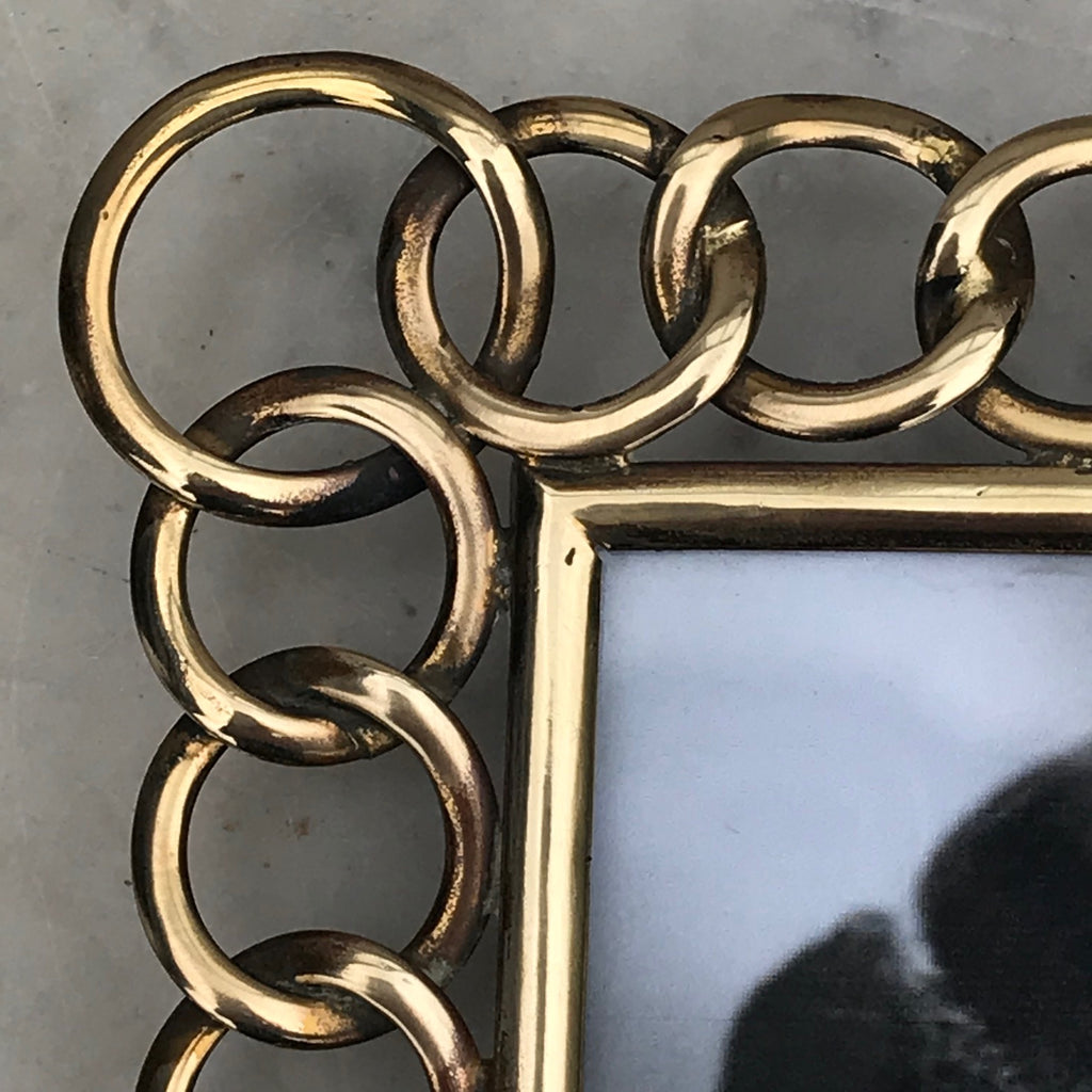 Victorian Brass Chain Link Photograph Frame - Detail View -2