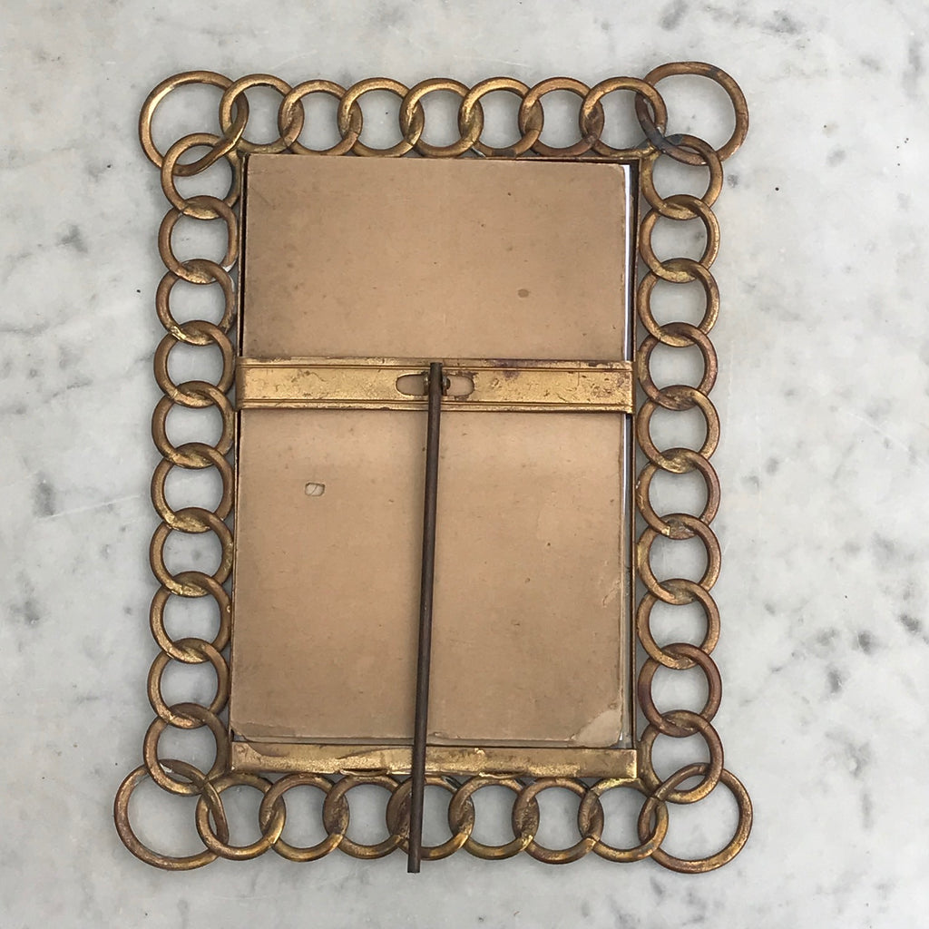 Victorian Brass Chain Link Photograph Frame - Back View - 5
