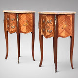 A Stunning Pair of Antique French Bedside Tables - Side View - 2