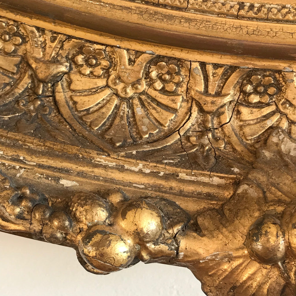 19th Century Oval Gilt Wood Mirror - Detail View - 2