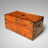 19th Century Camphor Wood Campaign Trunk - Front & Side View - 1