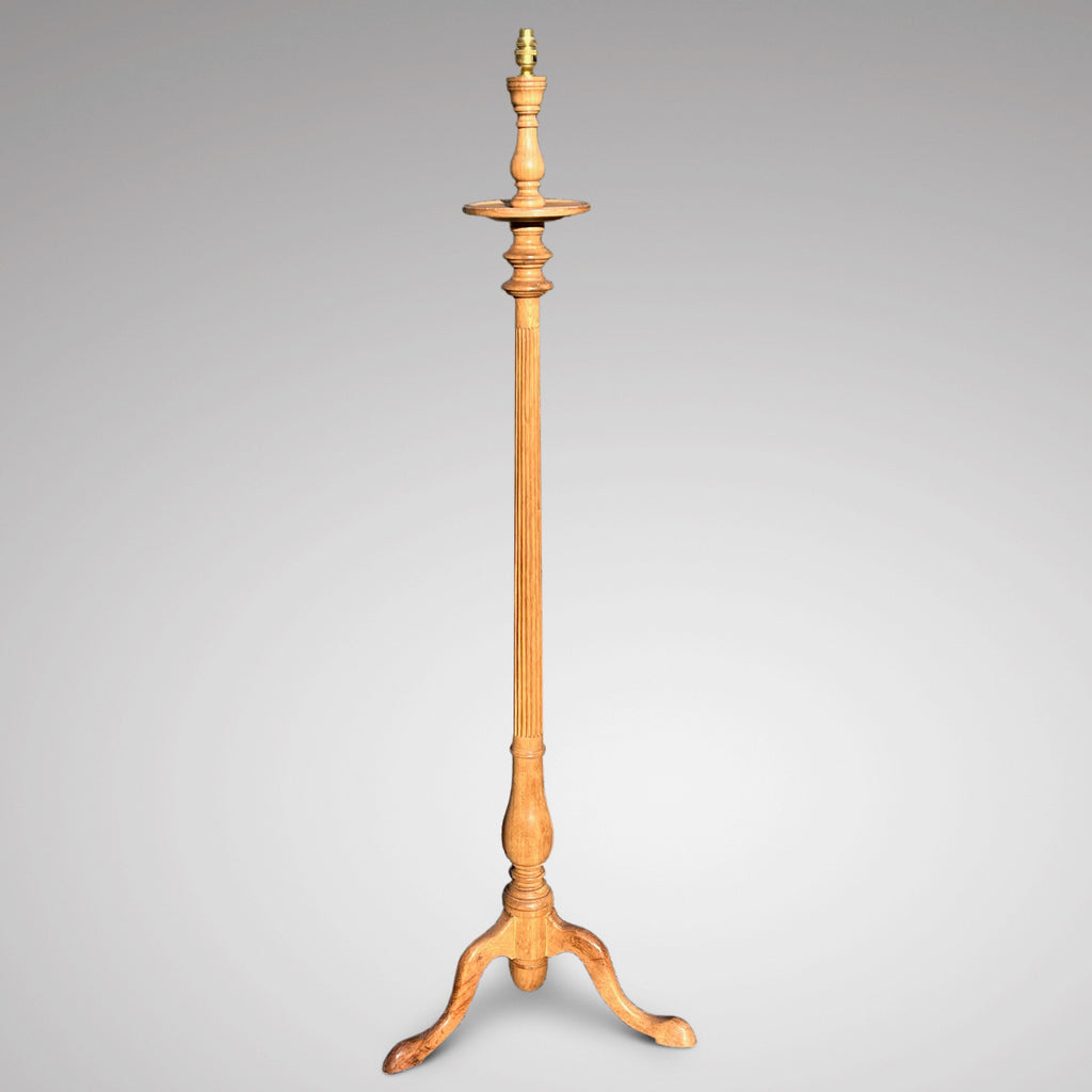 Vintage Bleached Oak Floor Standing Lamp - Main View - 1