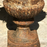 Trio of 19th Century Cast Iron Urns - Detail View - 2