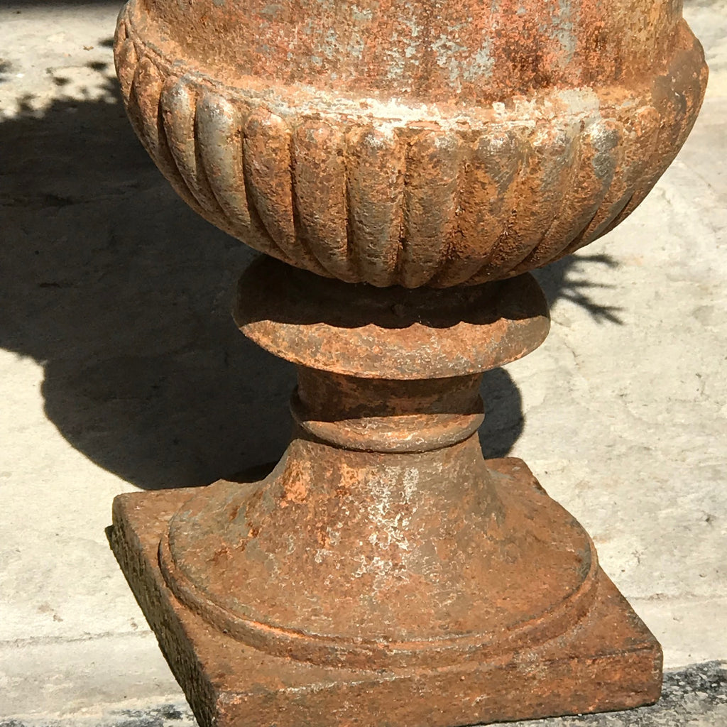 Trio of 19th Century Cast Iron Urns - Detail View - 3