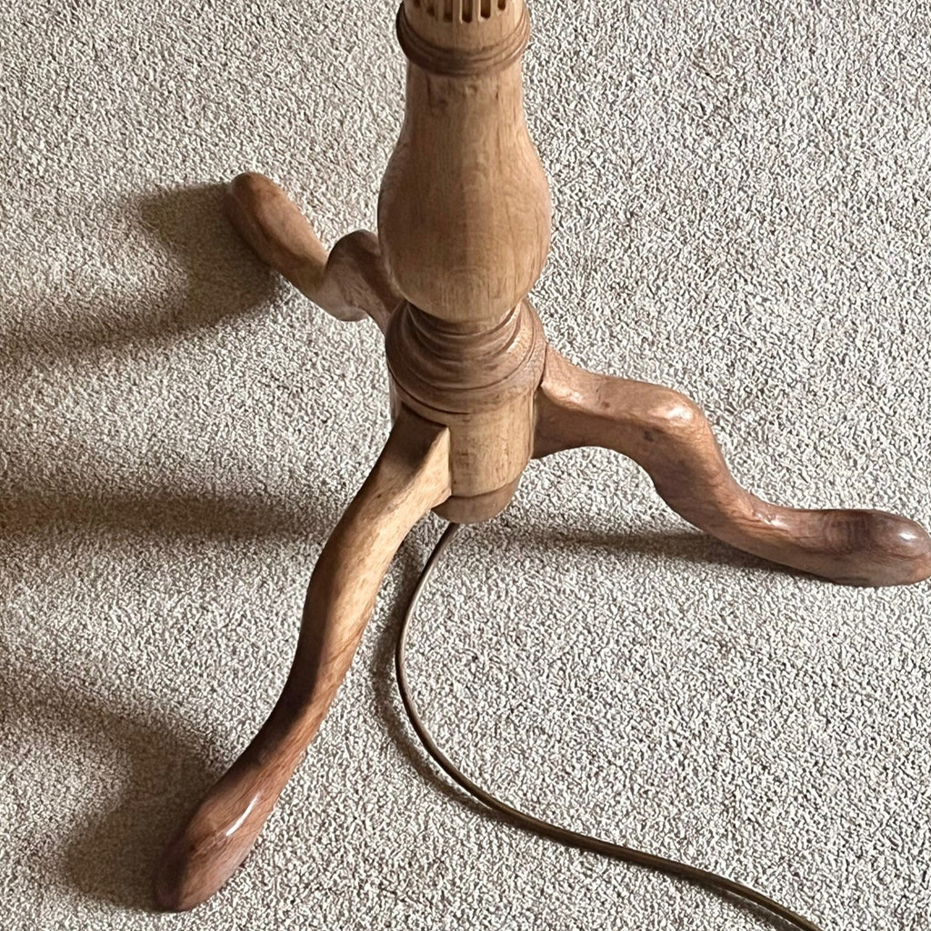 Vintage Bleached Oak Floor Standing Lamp - Detail View - 2