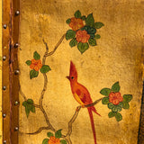 19th Century Painted Leather Screen - Detail View - 7