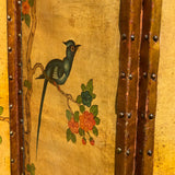 19th Century Painted Leather Screen - Detail View - 10