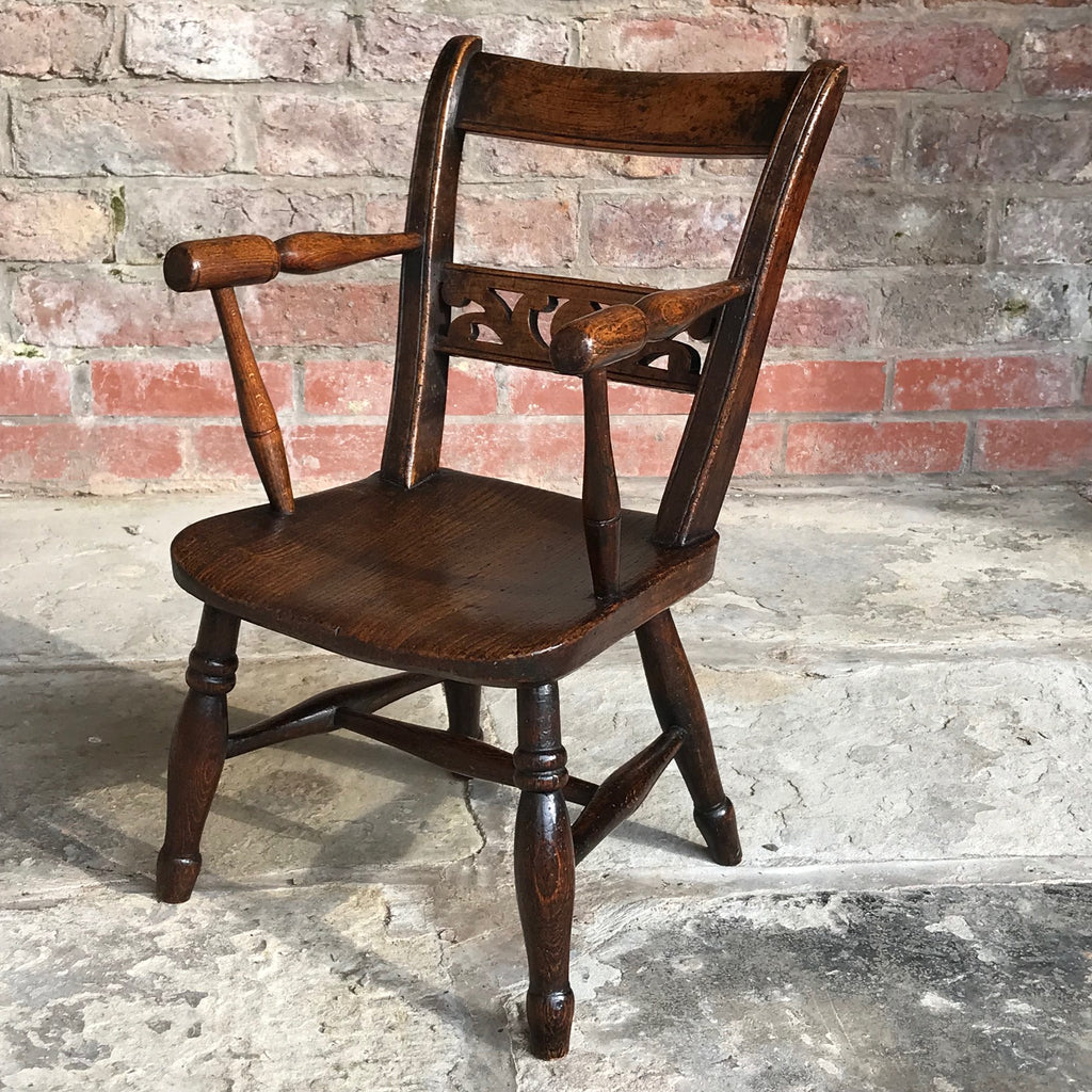 Late 18th Century Welsh Child's Elm & Ash Armchair - Main View - 2