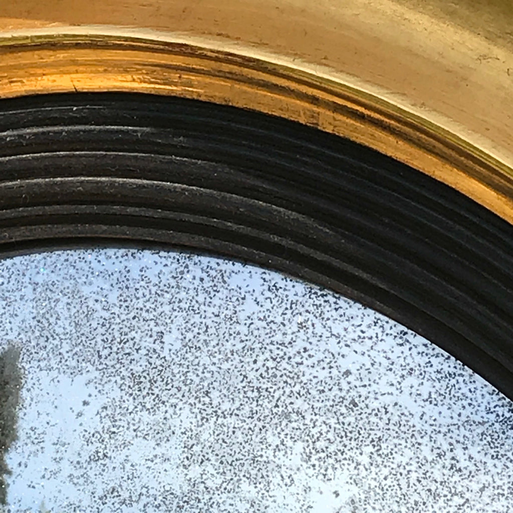 Regency Carved & Gilded Convex Mirror - Mirror Detail View - 9