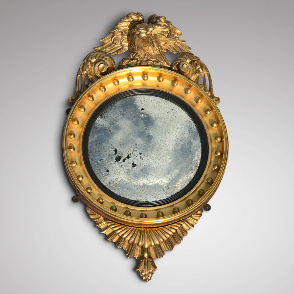 Regency Carved Giltwood Convex Mirror - Main View - 2