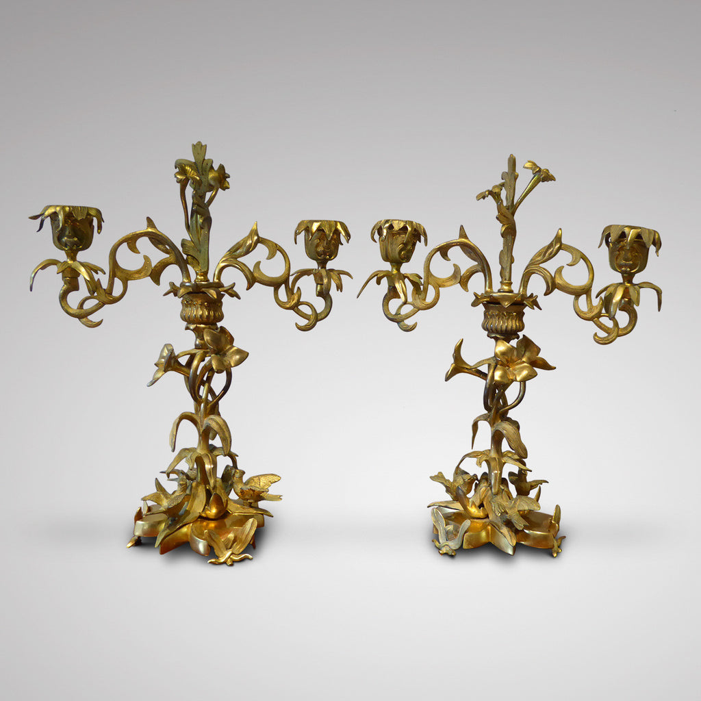 Pair of French Louis Phillipe Candelabra - Front View One