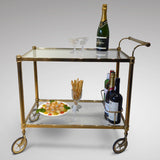 Vintage Brass Drinks Trolley - Side View Two