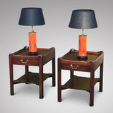 Pair of Two Tier Mahogany Tray Top Lamp Tables - Main View - 1